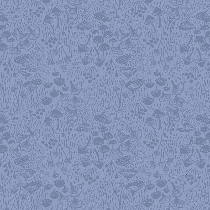 Lewis and Irene Fabric Lewis And Irene Enchanted Fantastic Fungi On Smokey Blue A546-1