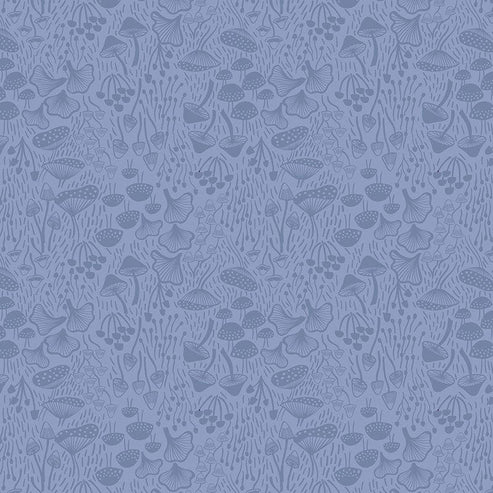 Lewis and Irene Fabric Lewis And Irene Enchanted Fantastic Fungi On Smokey Blue A546-1