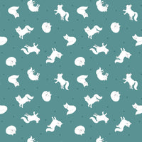 Lewis and Irene Fabric Lewis and Irene Fabric Small Things Polar Animals Artic Fox Iced Teal  - The Sewing Studio