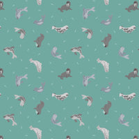 Lewis and Irene Fabric Lewis and Irene Fabric Small Things Polar Animals Seals Marine  - The Sewing Studio