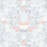 Lewis and Irene Fabric Lewis And Irene Heart Of Summer Fabric Floral Gathering On Duck Egg Blue CC1-2