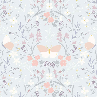 Lewis and Irene Fabric Lewis And Irene Heart Of Summer Fabric Floral Gathering On Duck Egg Blue CC1-2