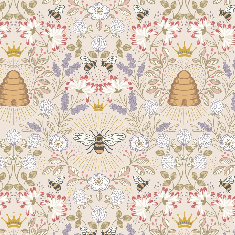 Lewis and Irene Fabric Lewis and Irene Honey Bee Gold Metallic A500.4  - The Sewing Studio