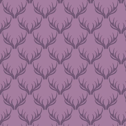 Lewis and Irene Fabric Lewis and Irene Loch Lewis Antlers Purple A157.4  - The Sewing Studio