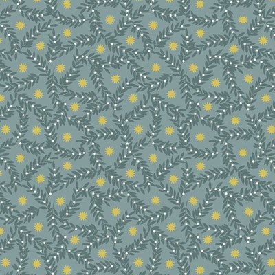 Lewis and Irene Noel Metallic Gold Star and Berries Blue C67.2