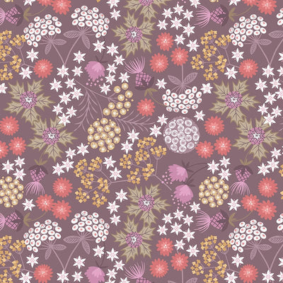 Lewis And Irene Puffin Bay Sea Holly Floral On Dark Heather A689.3