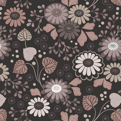 Lewis And Irene Shinrin Yoku Fabric Floral On Dark Earth A639.3