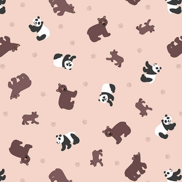 Lewis and Irene Fabric Lewis And Irene Small Things Wild Animals Fabric Pandas And Bears On Pale Plaster Sm54.2  - The Sewing Studio for sale UK - The Sewing Studio