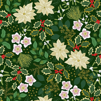 Lewis And Irene Yuletide Floral On Gold Metallic C104.2