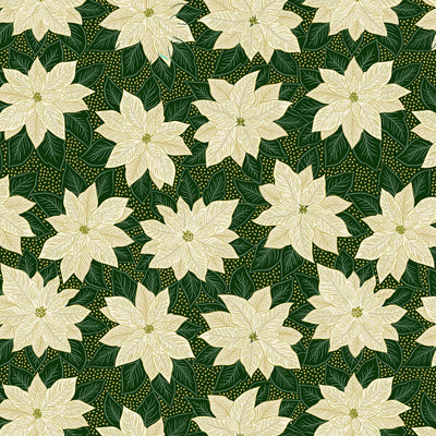 Lewis And Irene Yuletide Poinsettia On Green Gold Metallic C102.2