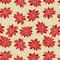 Lewis and Irene Fabric Lewis And Irene Yuletide Poinsettia On Red Gold Metallic C102.1  - The Sewing Studio