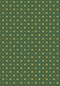 Lewis and Irene Fabric Lewis And Irene Yuletide Stars On Green Gold Metallic C101.3  - The Sewing Studio