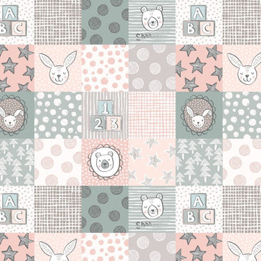 Lewis and Irene Fabric Panels & Labels Lewis and Irene Bella Bunny And Bear Squares A647.1  - The Sewing Studio for sale UK - The Sewing Studio