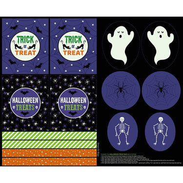 Lewis and Irene Fabric Panels & Labels Lewis & Irene Haunted House Treat Bags Panel A598-2  - The Sewing Studio for sale UK - The Sewing Studio