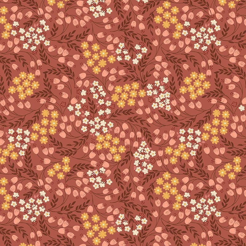 Lewis And Irene Hannahs Flowers Fabric Hannahs Flowers On Rusty Rose A616-3