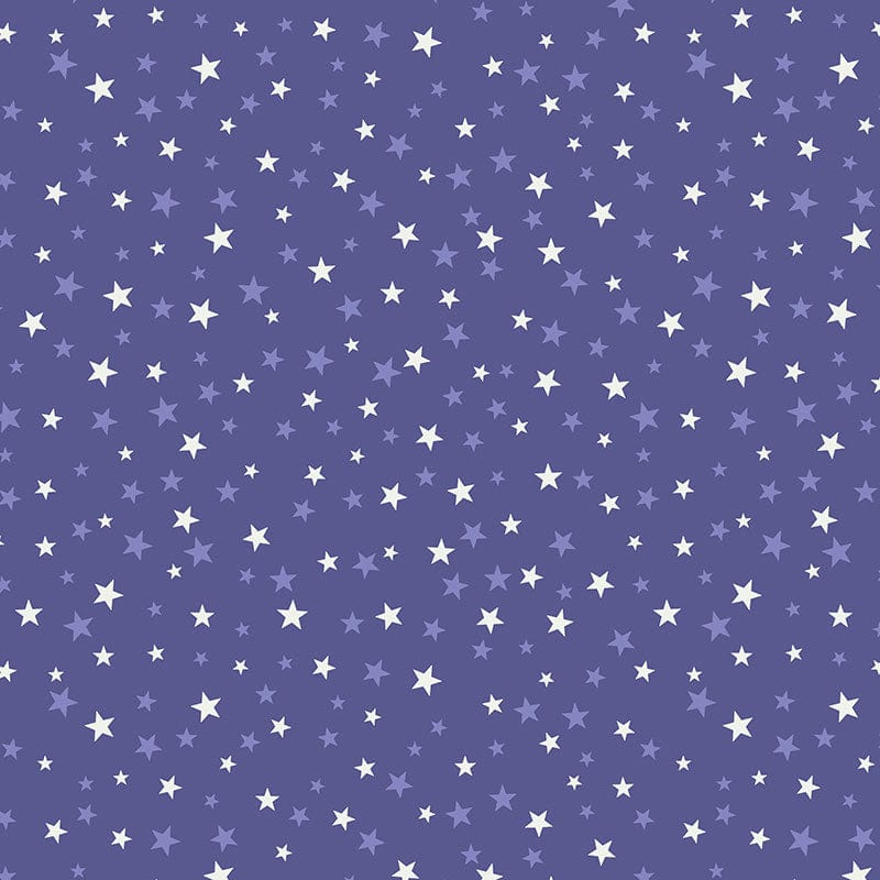 Lewis And Irene Haunted House Fabric Glow In The Dark Stars On Spooky Purple A600-1