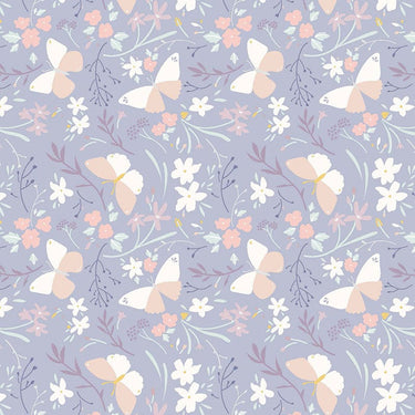 Lewis And Irene Heart Of Summer Fabric Butterfly Dance On Lilac Grey CC3-3