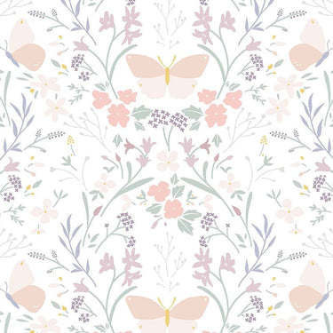 Lewis And Irene Heart Of Summer Fabric Floral Gathering On White  CC1-1