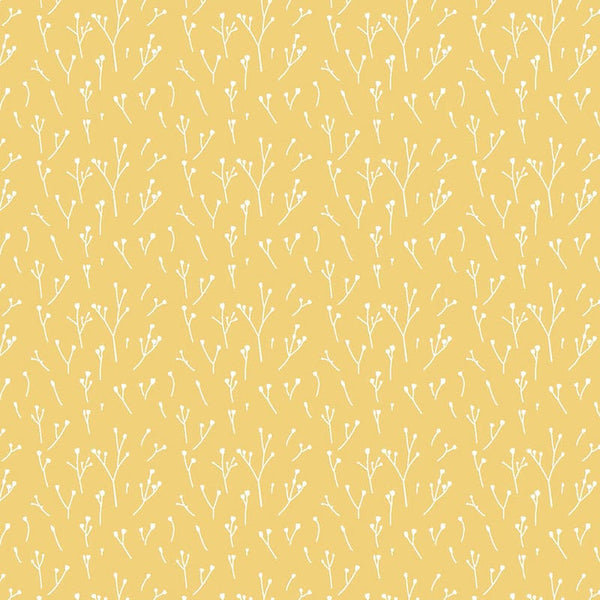 Lewis And Irene Heart Of Summer Fabric Scattered Seeds On Mustard Yellow CC5-3