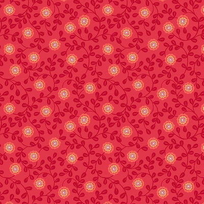 Lewis And Irene Little Matryoshka Floral On Red A569-2