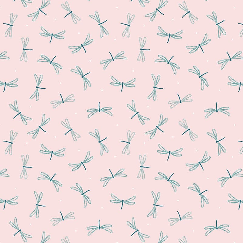 Lewis And Irene On The Lake Fabric Dragonfly On Palest Pink A626-2
