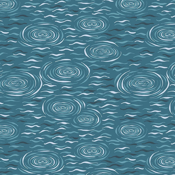 Lewis And Irene On The Lake Fabric Lake Ripples On Blue A627-3