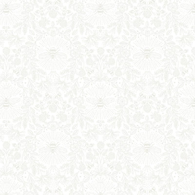 Lewis And Irene Tiny Tonals Fabric Queen Bee White On White TT1-1