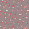 Lewis And Irene Evergreen Fabric Mushrooms On Warm Grey A694.3