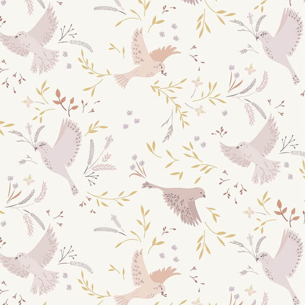 Lewis And Irene Meadowside Fabric Meadow Call On Cream Cc7.1