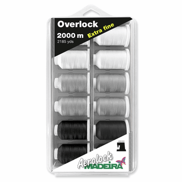 Madeira Threads Madeira Overlock Thread Box: Aerolock Extra Fine 12 x 2000m spools  - The Sewing Studio for sale UK - The Sewing Studio