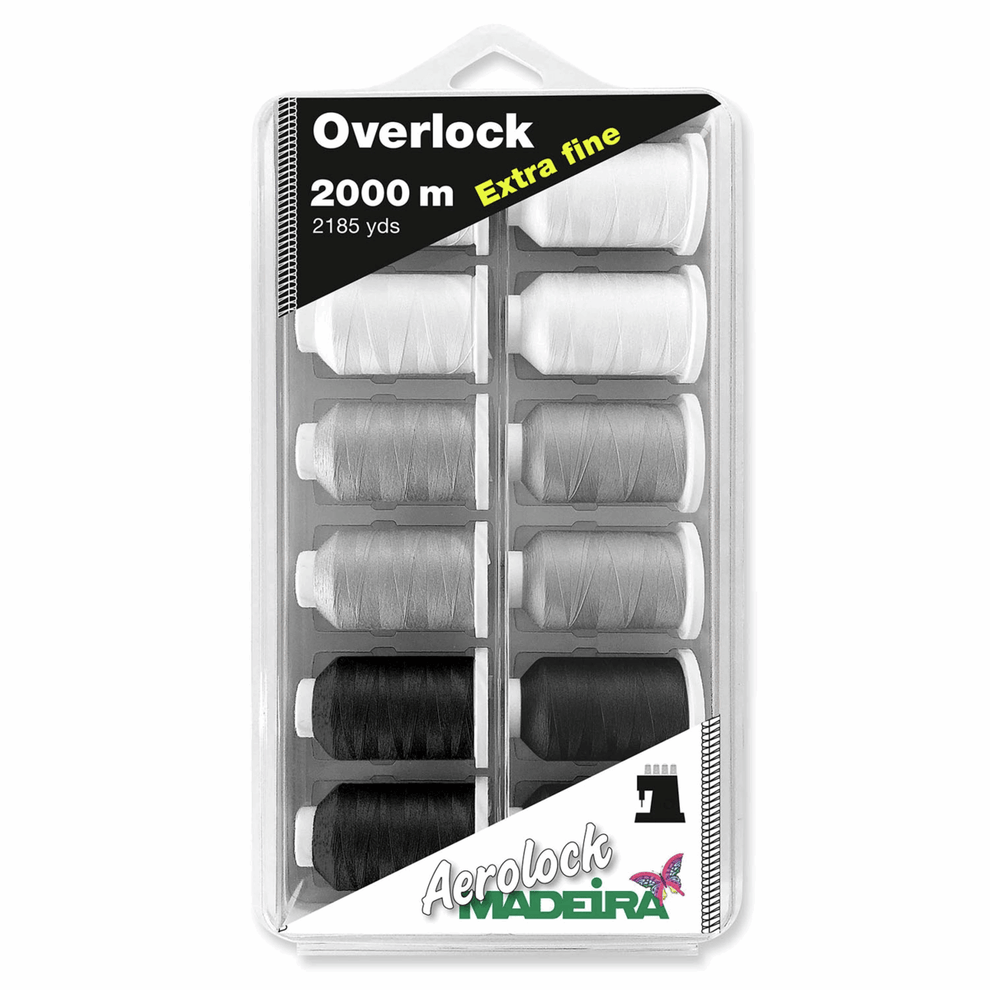 Madeira Threads Madeira Overlock Thread Box: Aerolock Extra Fine 12 x 2000m spools  - The Sewing Studio