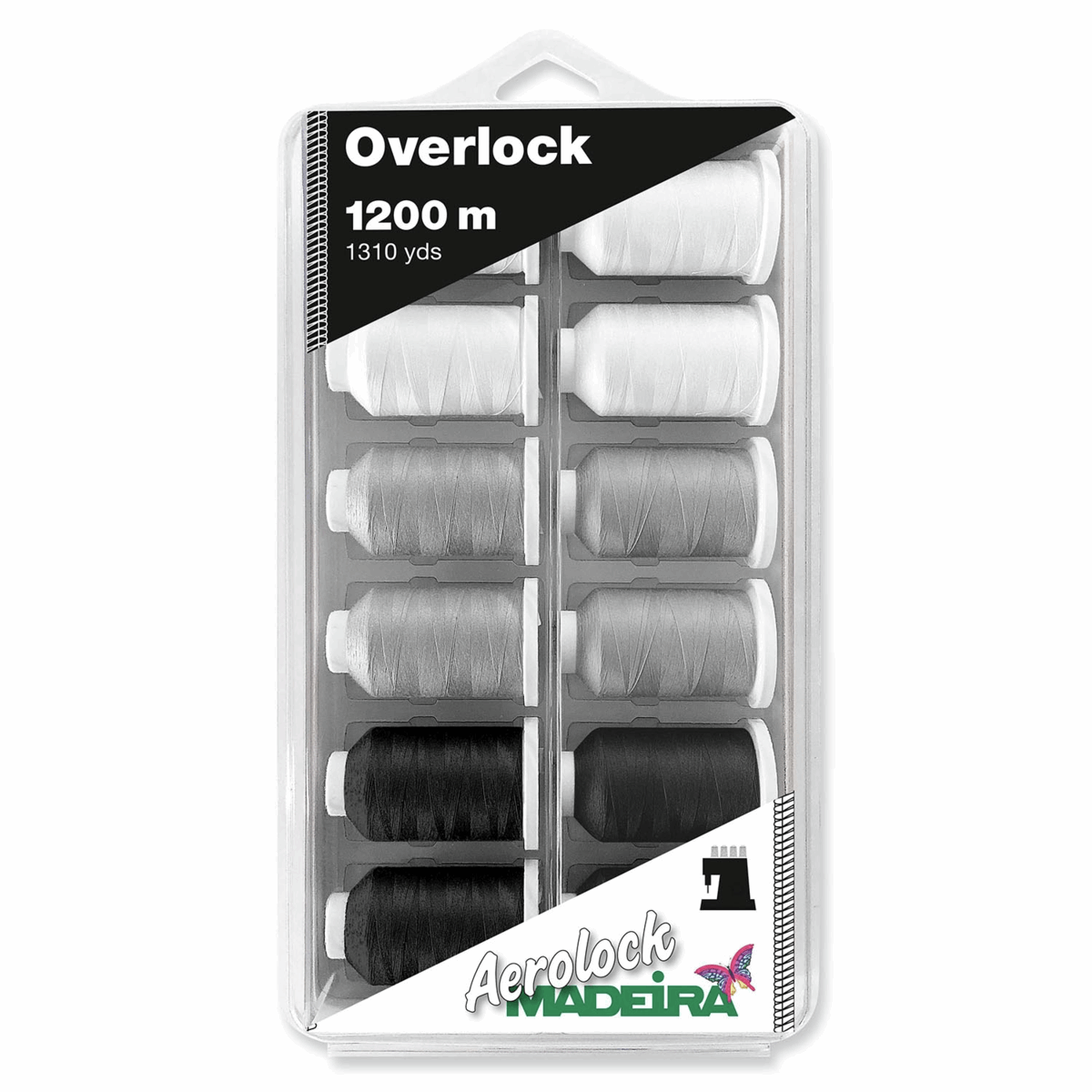 Madeira Threads Madeira Overlock Thread Box: Aerolock 12 x 1200m reels  - The Sewing Studio