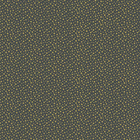 Makower Christmas Essentials Star Gold On Charcoal Fabric 306/S10
