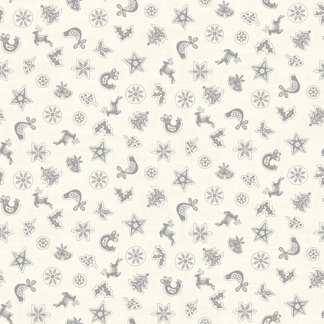 Makower Fabric Makower Christmas Fabric Scandi 2023 Scatter Silver 2578S  - The Sewing Studio