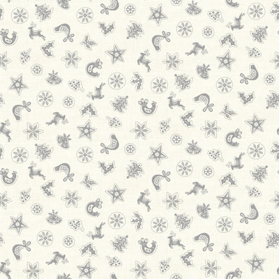 Makower Fabric Makower Christmas Fabric Scandi 2023 Scatter Silver 2578S  - The Sewing Studio