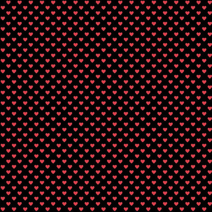 Makower Fabric Makower Fabric Hearts Red on Black 9149KR  - The Sewing Studio