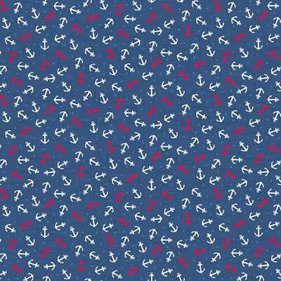 Makower Fabric Nautical Anchors 2501 B