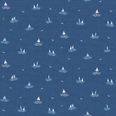 Makower Fabric Nautical Little Boats 2500 B8