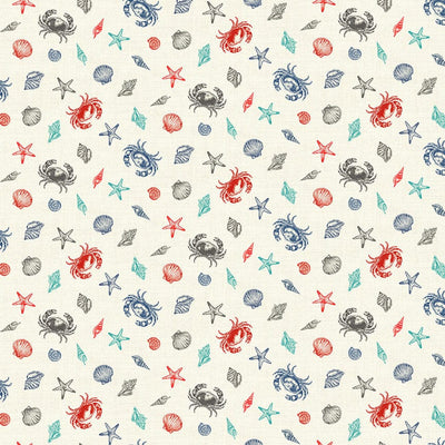 Makower Fabric Nautical Shells 2498 Q