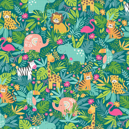 Makower Fabric Makower In The Jungle Scenic 2601-P  - The Sewing Studio