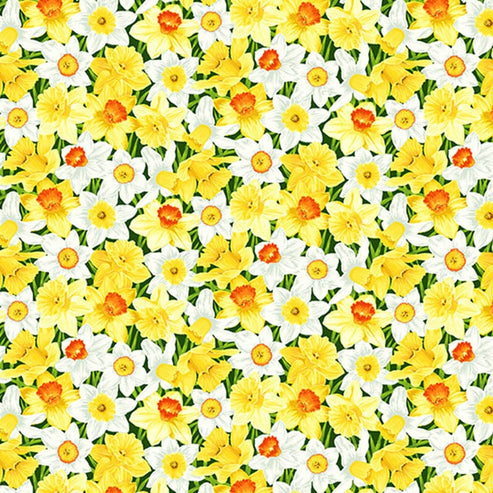 Makower Fabric Makower Summer Days Fabric Daffodils  - The Sewing Studio