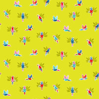 Makower Fabric Pool Party 2443 G Parrots