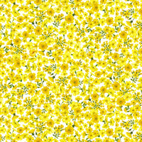 Makower Summer Days Fabric Tonal Floral Yellow