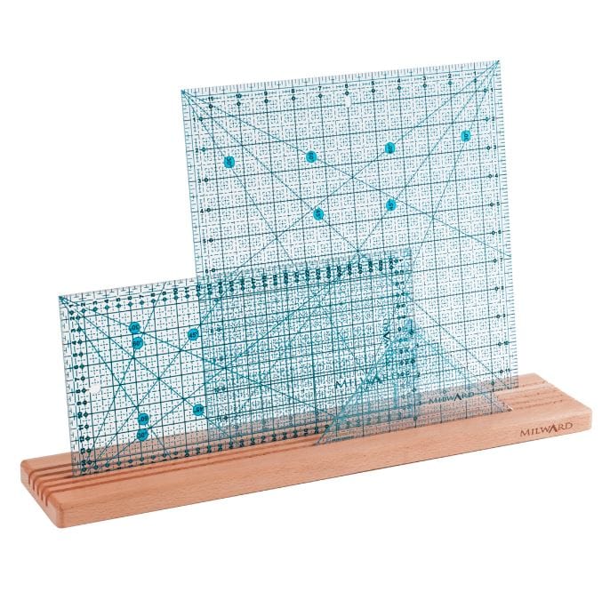 Milward Rulers Stencils Templates Ruler Rack: Large - 5 Slots: Beech Wood  - The Sewing Studio