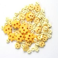 Mini Flower Craft Buttons Yellow: 2.5g pack