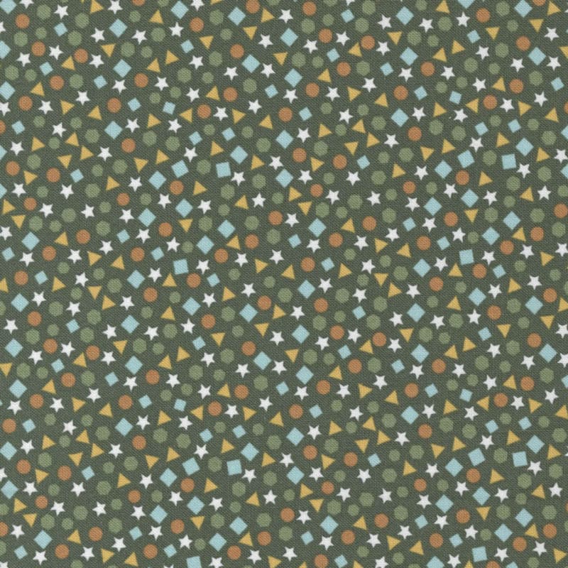 Moda Abc Xyz Fabric Shapes Dark Green 20816-17