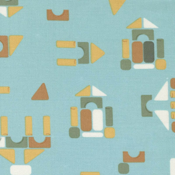 Moda Abc Xyz Fabric Wood Blocks Aqua 20814-13