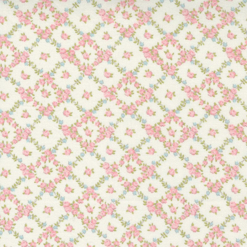 Moda Cottage Linen Closet Fabric Lattice Faded Line 18732-11