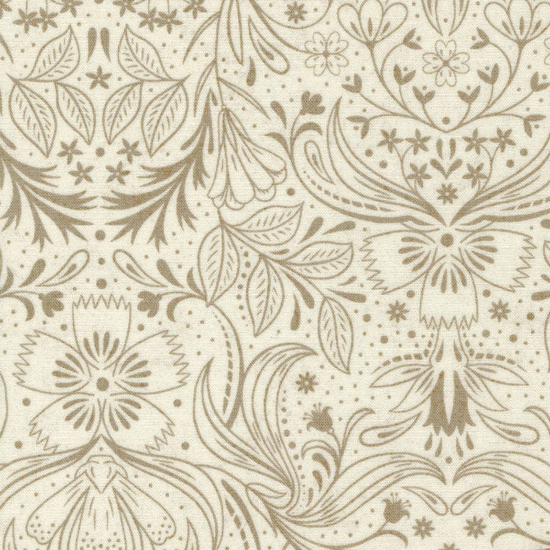 Moda Decorum Fabric Goodness Floral Damask Ecru 30681-11