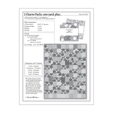 Moda Download Free Pattern: 2Charm Plus  - The Sewing Studio for sale UK - The Sewing Studio